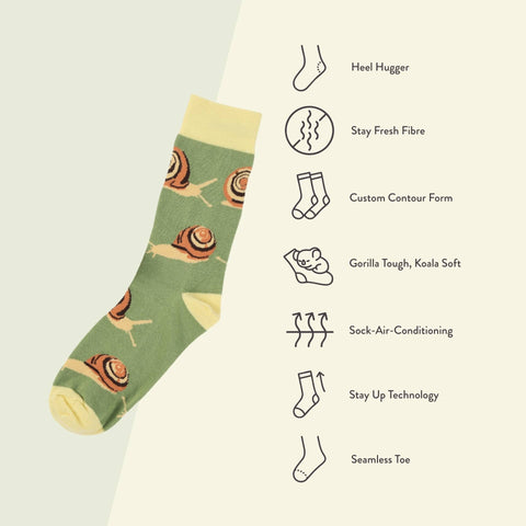 Snail Bamboo Socks - Sprouts of Bristol