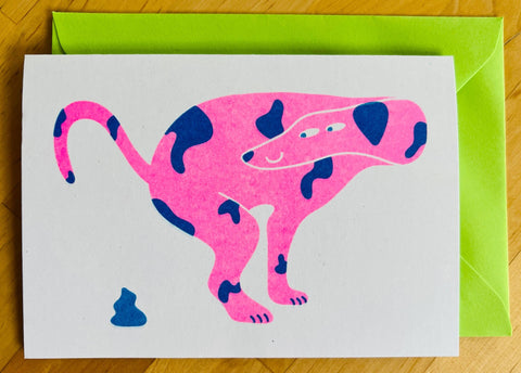 Spotty Dog Riso Greetings Card - Sprouts of Bristol