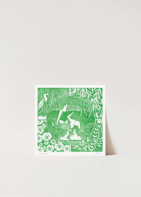 Still Water Risograph Art Print - Sprouts of Bristol