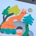 Stoat A5 Risograph Print - Sprouts of Bristol