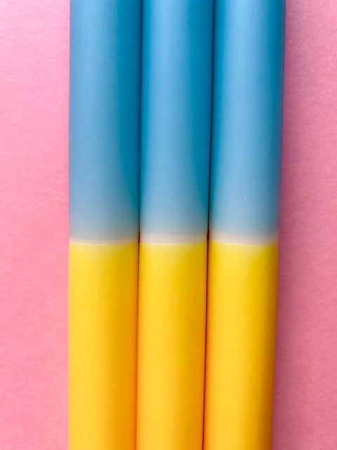 Swedish Summer - Dip Dye Dinner Candles Trio - Sprouts of Bristol