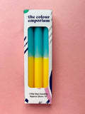 Swedish Summer - Dip Dye Dinner Candles Trio - Sprouts of Bristol