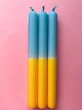 Swedish Summer - Dip Dye Dinner Candles Trio - Sprouts of Bristol