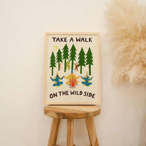 Take A Walk On The Wild Side Art Print | Folky | Funny - Sprouts of Bristol