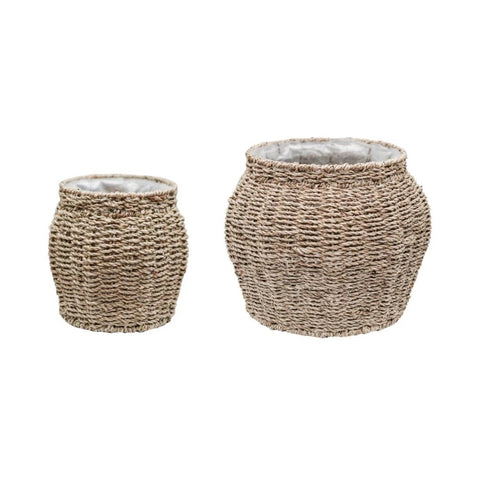 Tula Tapered Seagrass Planter - Sprouts of Bristol