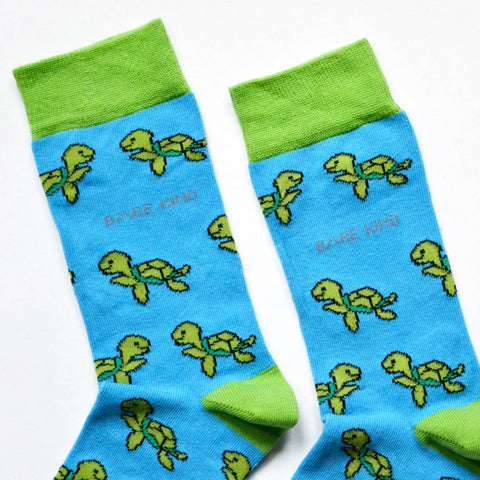 Turtle Socks | Bamboo Socks | Aqua Blue Socks | Ocean Socks - Sprouts of Bristol