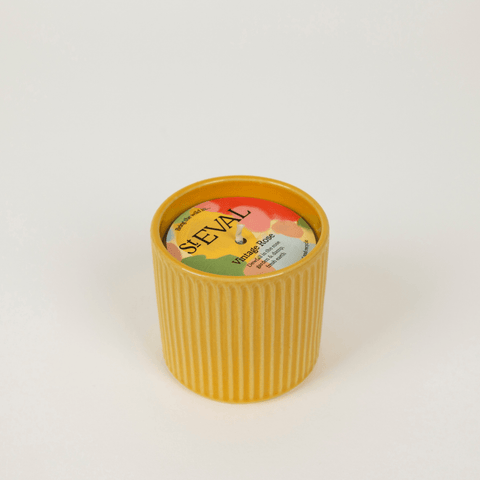 Vintage Rose Candle in Ceramic Artist Pot - Sprouts of Bristol