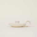 White Speckle, 1/2" Candle Holder with Handle - Sprouts of Bristol