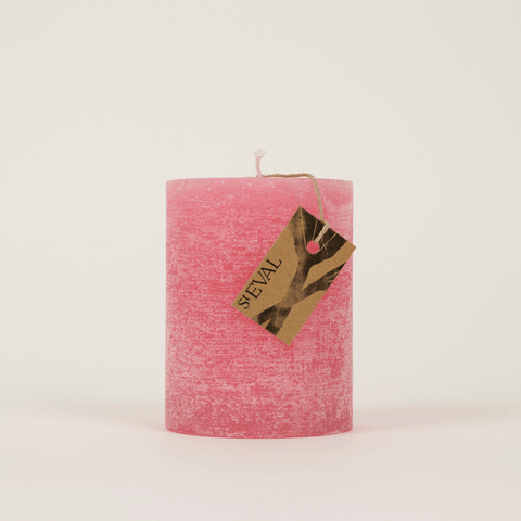 Wild Rhubarb, Scented Coloured Pillar Candle - Sprouts of Bristol