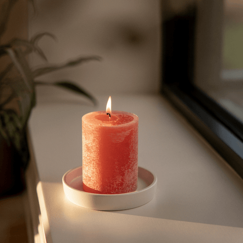 Wild Rhubarb, Scented Coloured Pillar Candle - Sprouts of Bristol