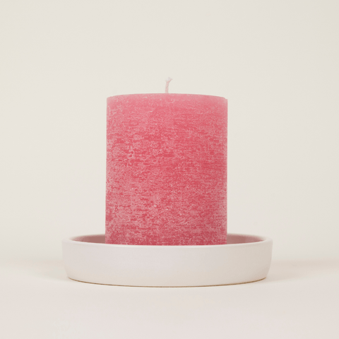 Wild Rhubarb, Scented Coloured Pillar Candle - Sprouts of Bristol