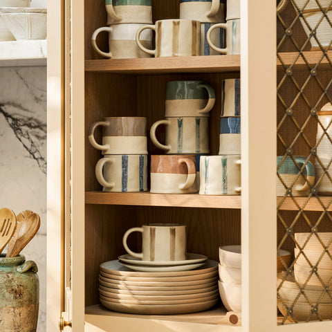 Woolstone Striped Mug – Rosemary Green Stoneware - Sprouts of Bristol