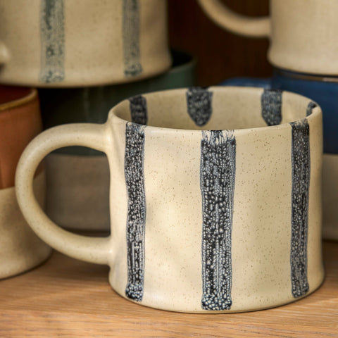 Woolstone Striped Mugs in Ink Blue - Sprouts of Bristol
