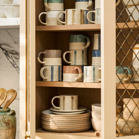 Woolstone Striped Mugs in Ink Blue - Sprouts of Bristol