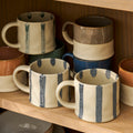 Woolstone Striped Mugs in Ink Blue - Sprouts of Bristol