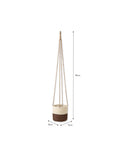 Woven Hanging Plant Pot – Half Stripe in Antique Brown - Sprouts of Bristol