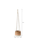 Woven Hanging Plant Pot – Orange & Cream Stripe - Sprouts of Bristol