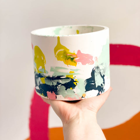 Abstract Multicolour Jesmonite Pot - Sprouts of Bristol