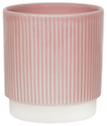 Athens Reactive Glazed Ribbed Planter in Pink - Sprouts of Bristol