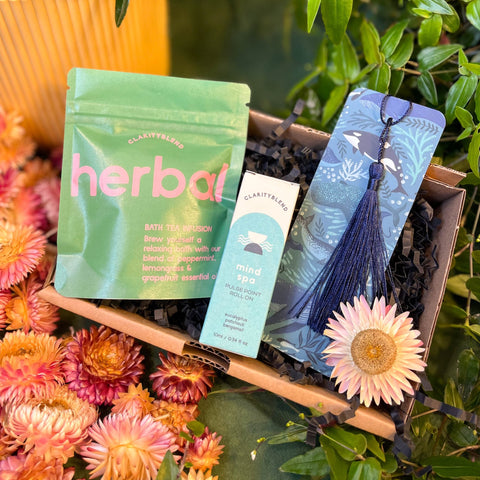 Bath Infusion, Aromatherapy Roll-on and Bookmark Gift Set | Vegan | UK Brands | Supporting Indies - Sprouts of Bristol