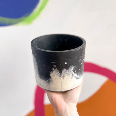 Black and White Jesmonite Pot - Sprouts of Bristol