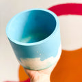 Bright Blue and White Jesmonite Pot - Sprouts of Bristol