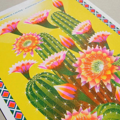 Cactus Risograph Print - Sprouts of Bristol