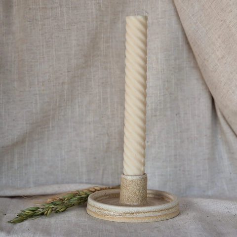 Cream Ceramic Candlestick Holder - Sprouts of Bristol