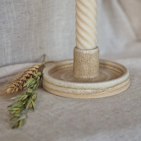 Cream Ceramic Candlestick Holder - Sprouts of Bristol