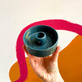 Dark Blue Abstract Jesmonite Candle Basin Holder - Sprouts of Bristol