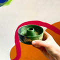 Dark Green Abstract Jesmonite Candle Basin Holder - Sprouts of Bristol
