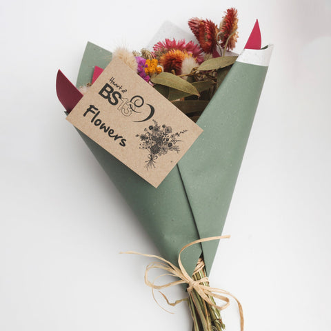Dried Flower Bouquet; chemical-free, low-carbon, grown by a social enterprise in Bristol - Sprouts of Bristol