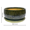 Emerald Round Reactive Glaze Bonsai Planter - Sprouts of Bristol