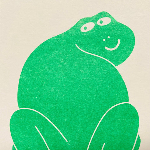 Frog Riso Greetings Card - Sprouts of Bristol