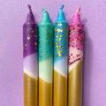 Glitter Mix - Dip Dye Dinner Candle Set of Four - Sprouts of Bristol