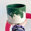 Green and White Jesmonite Pot - Sprouts of Bristol