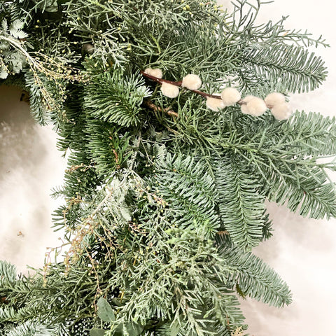 Handmade Fresh Foliage Christmas Wreath - No.6 - Sprouts of Bristol