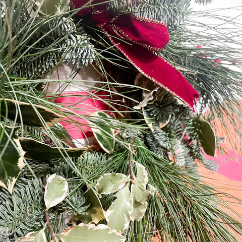 Handmade Fresh Foliage Christmas Wreath - No.9 - Sprouts of Bristol