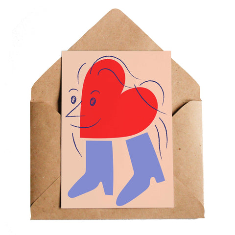 Heart Boots Greetings Card - Sprouts of Bristol