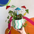 Iridescent Stained Glass Mushroom Suncatcher Plant Stake - Sprouts of Bristol