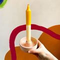 Light Pink, Yellow and White Abstract Candle Basin Holder - Sprouts of Bristol