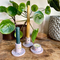 Lilac Terrazzo Jesmonite Candle Stick Holder - Sprouts of Bristol