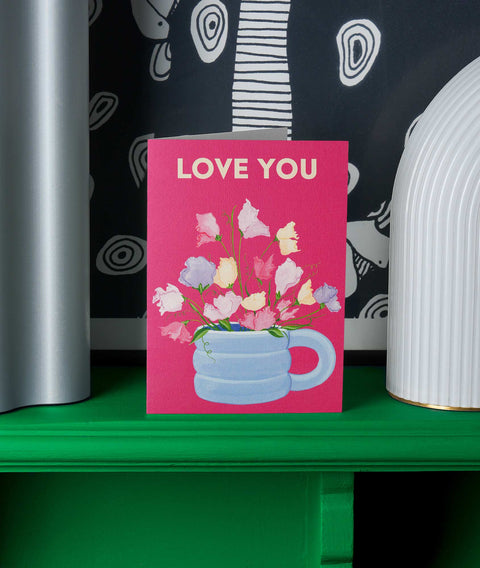 Love You Sweet Pea Greetings Card - Sprouts of Bristol
