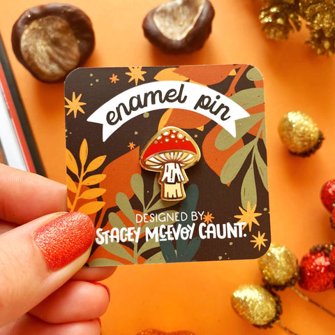 Mini Mushroom Enamel Pin - Sprouts of Bristol