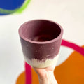 Muted Purple and White Jesmonite Pot - Sprouts of Bristol