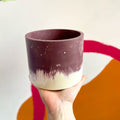 Muted Purple and White Jesmonite Pot - Sprouts of Bristol