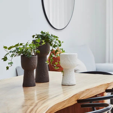 Nico Tall Rustic Planter in Mocha Brown - Sprouts of Bristol