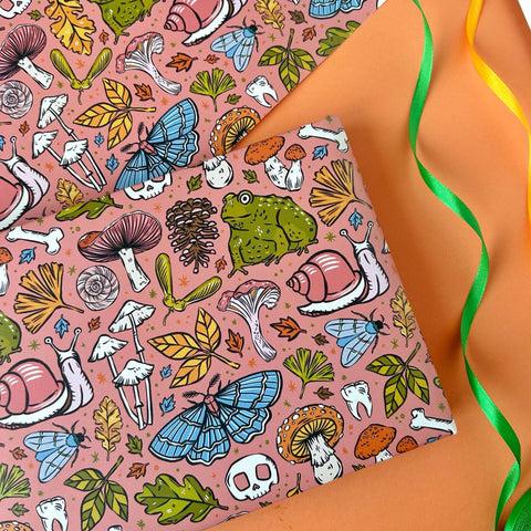 Orange Frog and Snail Gift Wrap - Sprouts of Bristol