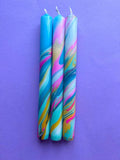 PAINTED - Marbled Dinner Candle Trio - Sprouts of Bristol