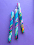 PAINTED - Marbled Dinner Candle Trio - Sprouts of Bristol